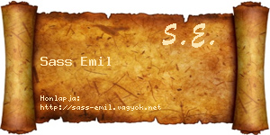 Sass Emil névjegykártya