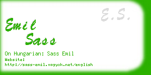 emil sass business card